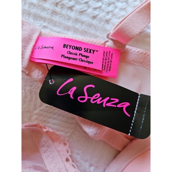 NWT La Senza Beyond Sexy Classic Plunge Pink Lace Bra Sz 34 DDD - Picture 6 of 7
